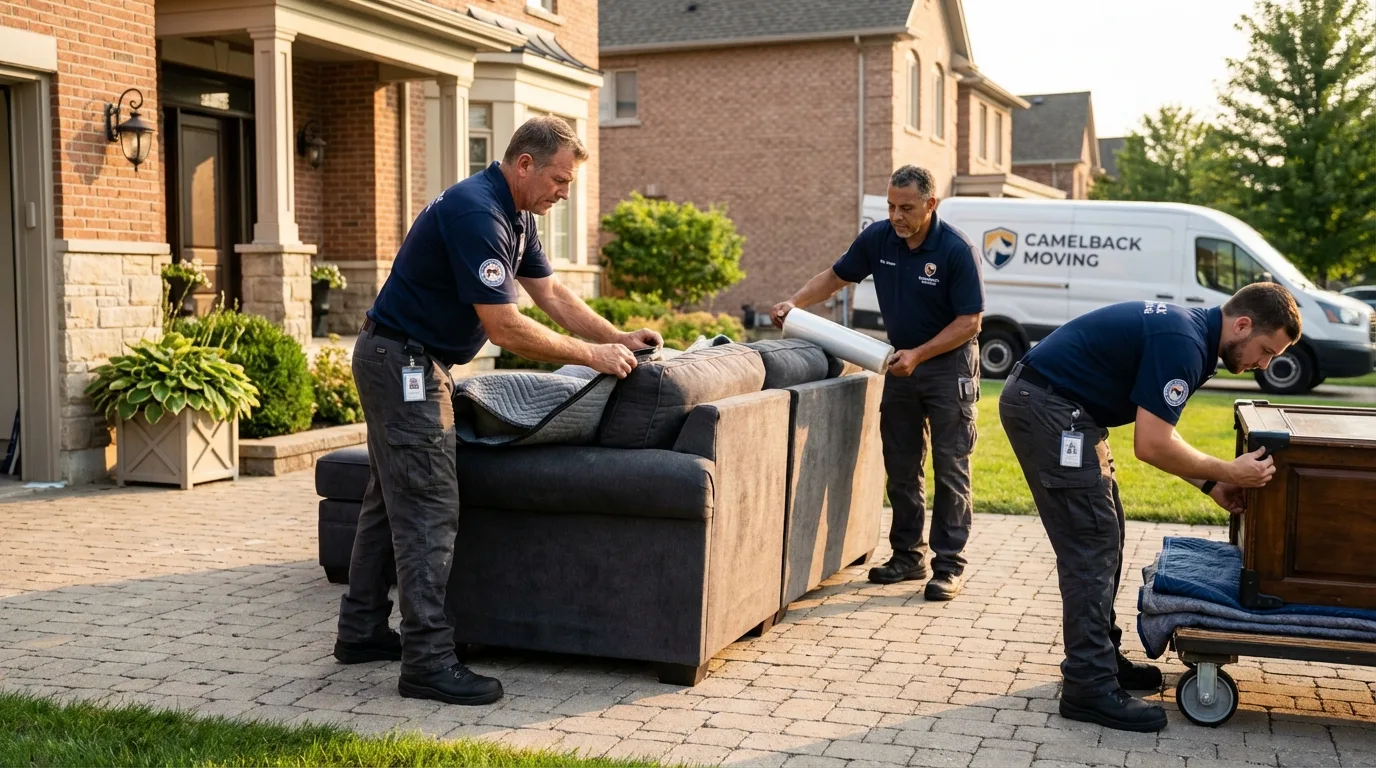 Large estate moving crew wrapping furniture in Elizabethton, TN