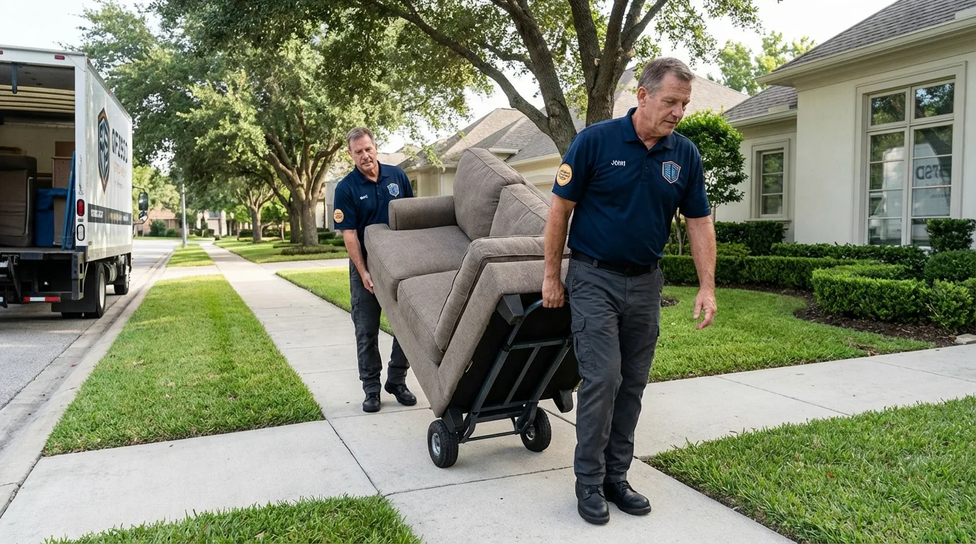 Local residential moving crew loading furniture in Elizabethton, TN